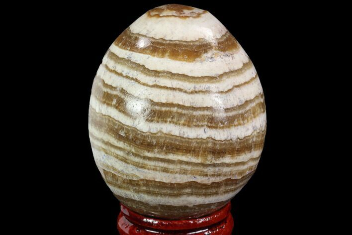 Polished, Banded Aragonite Egg - Morocco #98409